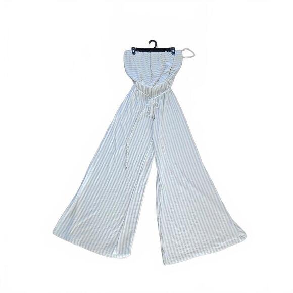 Beach Break Striped Off-Shoulder Jumpsuit - Picture 3 of 9